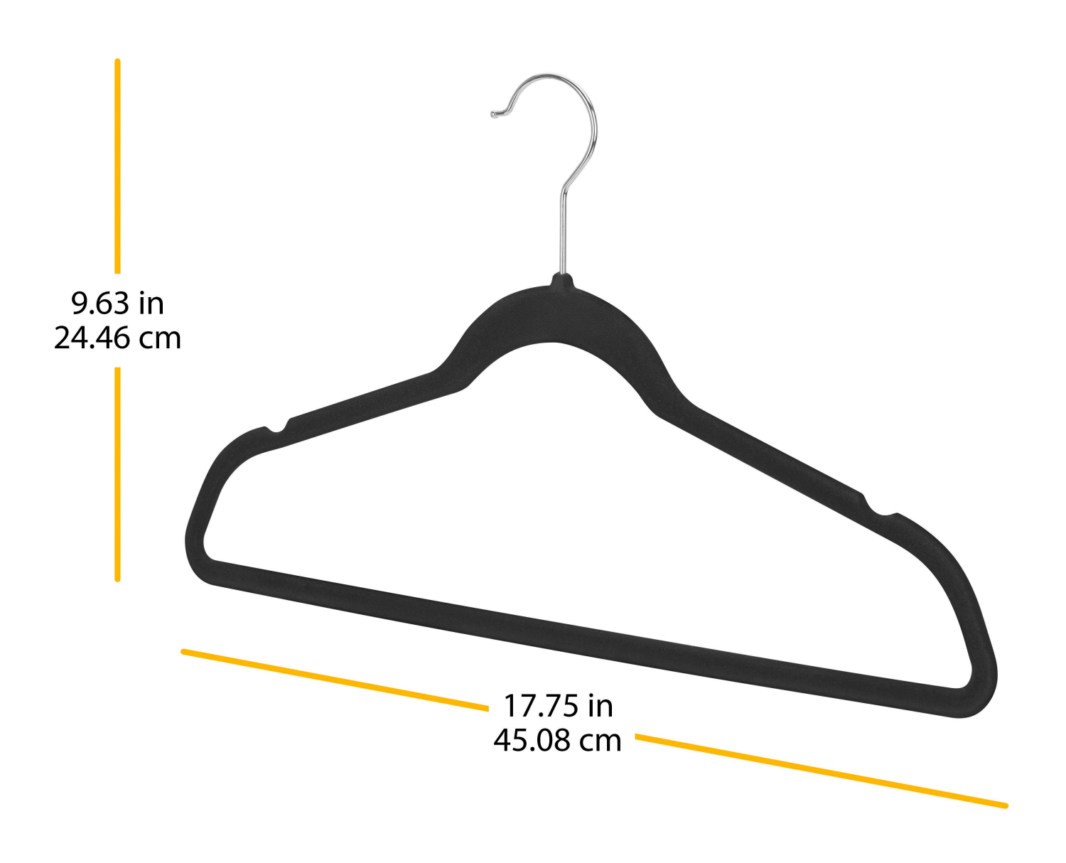 slide 3 of 5, Whitmor Concepts Slim Velvet Suit Hangers S/20-Blk, 1 ct