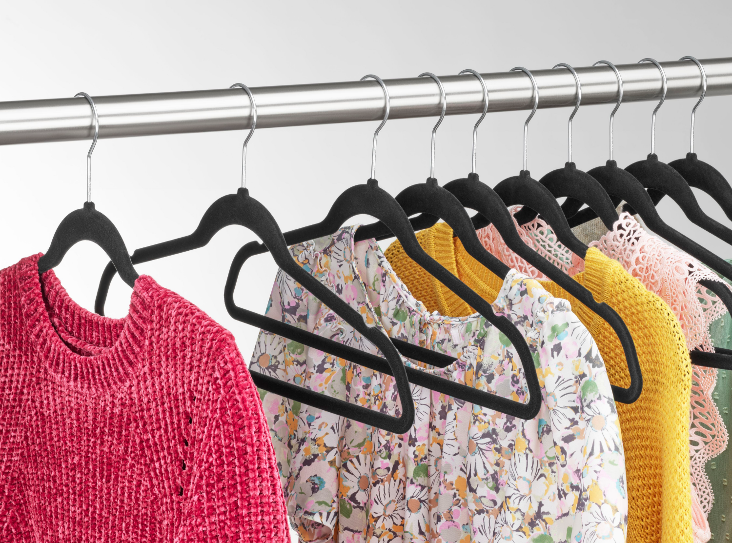 slide 4 of 5, Whitmor Concepts Slim Velvet Suit Hangers S/20-Blk, 1 ct