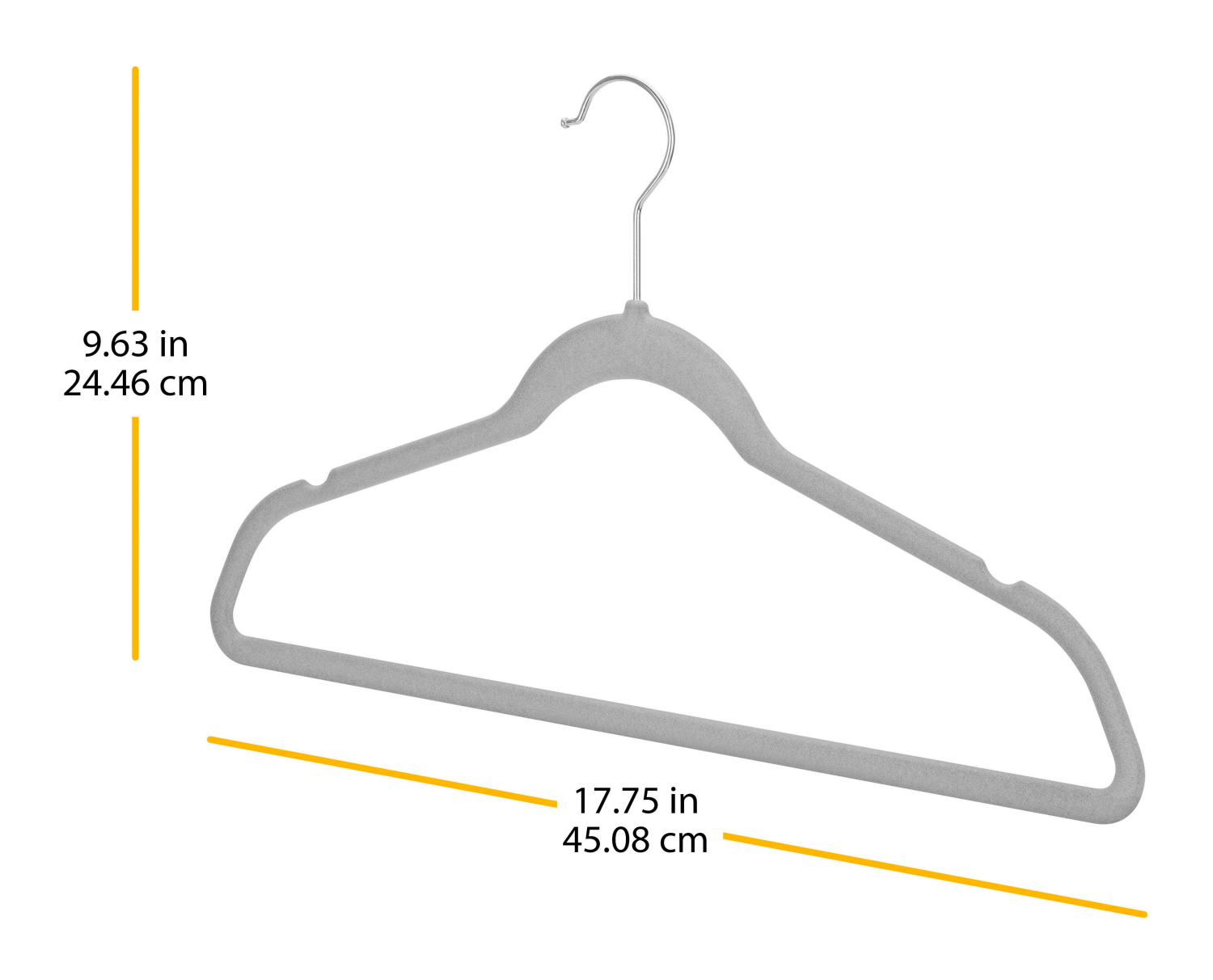 slide 3 of 5, Whitmor Concepts Slim Velvet Suit Hangers S/20-Grey, 1 ct