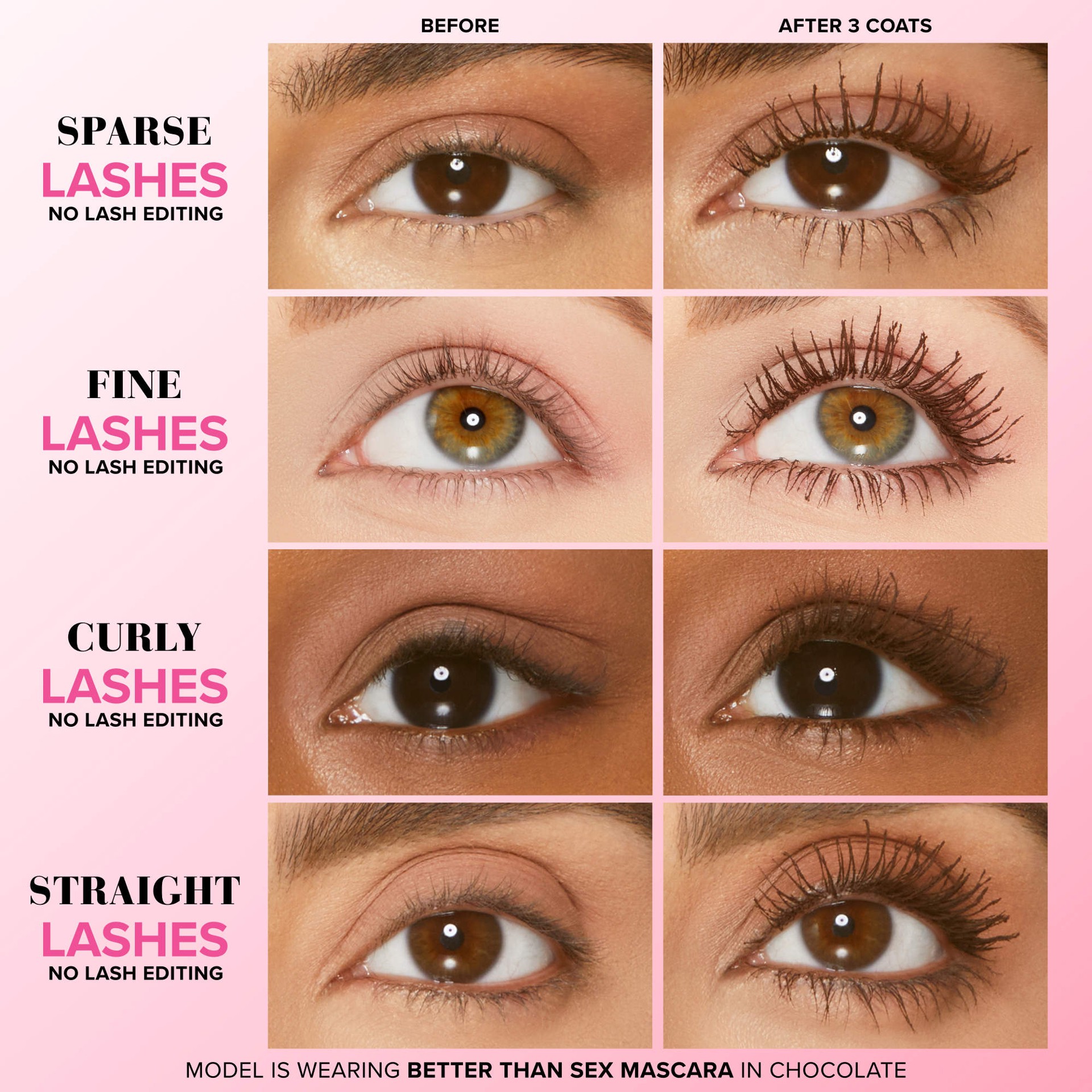 slide 2 of 9, Too Faced Better Than Sex Volumizing & Lengthening Mascara Chocolate, 