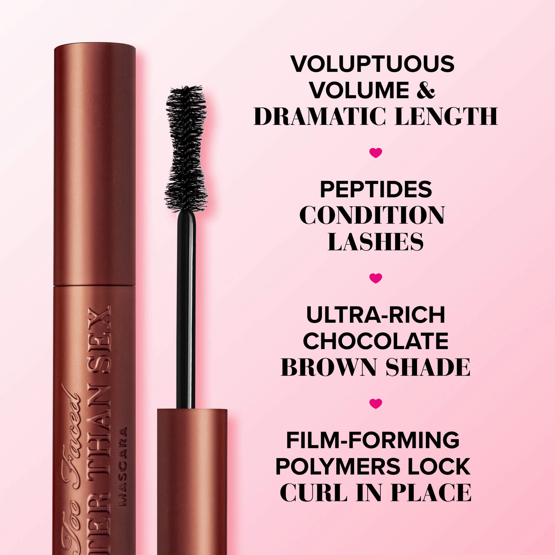 slide 3 of 9, Too Faced Better Than Sex Volumizing & Lengthening Mascara Chocolate, 