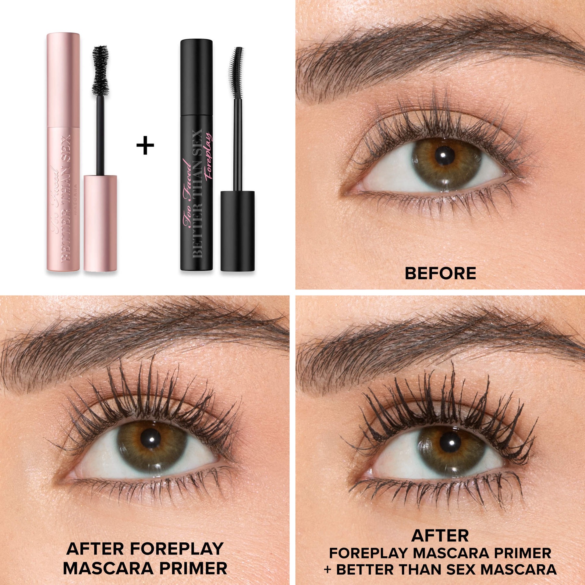 slide 4 of 10, Too Faced Mini Better Than Sex Foreplay Waterproof Mascara Primer Deep Black,