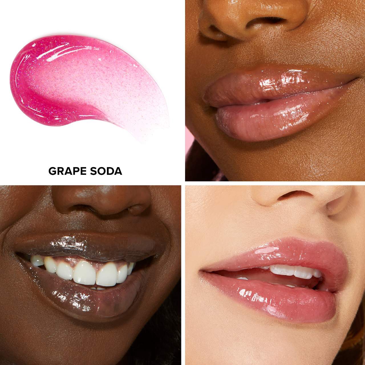 slide 2 of 8, Too Faced Kissing Jelly Non-Sticky Lip Oil Gloss Grape Soda,