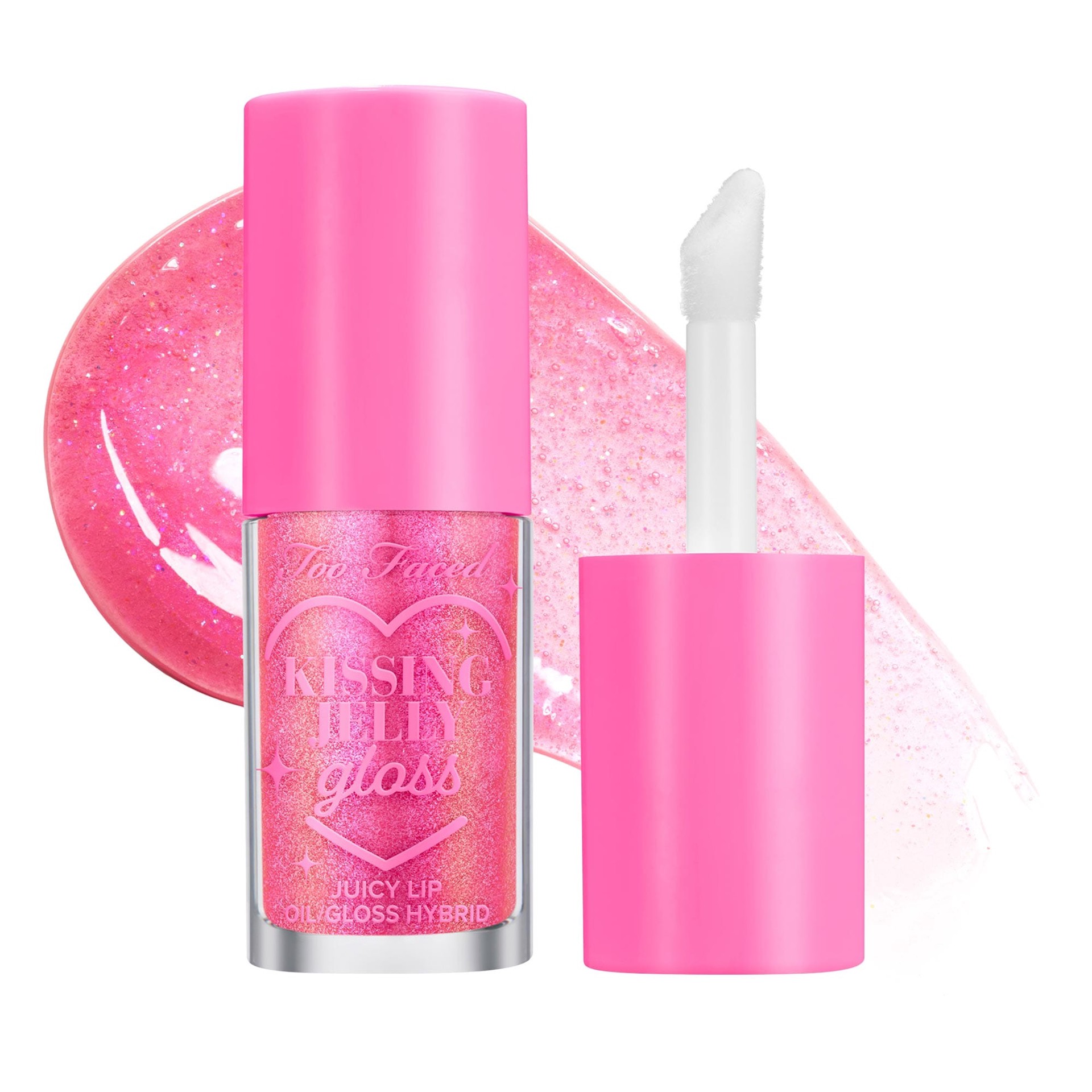 slide 1 of 8, Too Faced Kissing Jelly Non-Sticky Lip Oil Gloss Bubblegum,