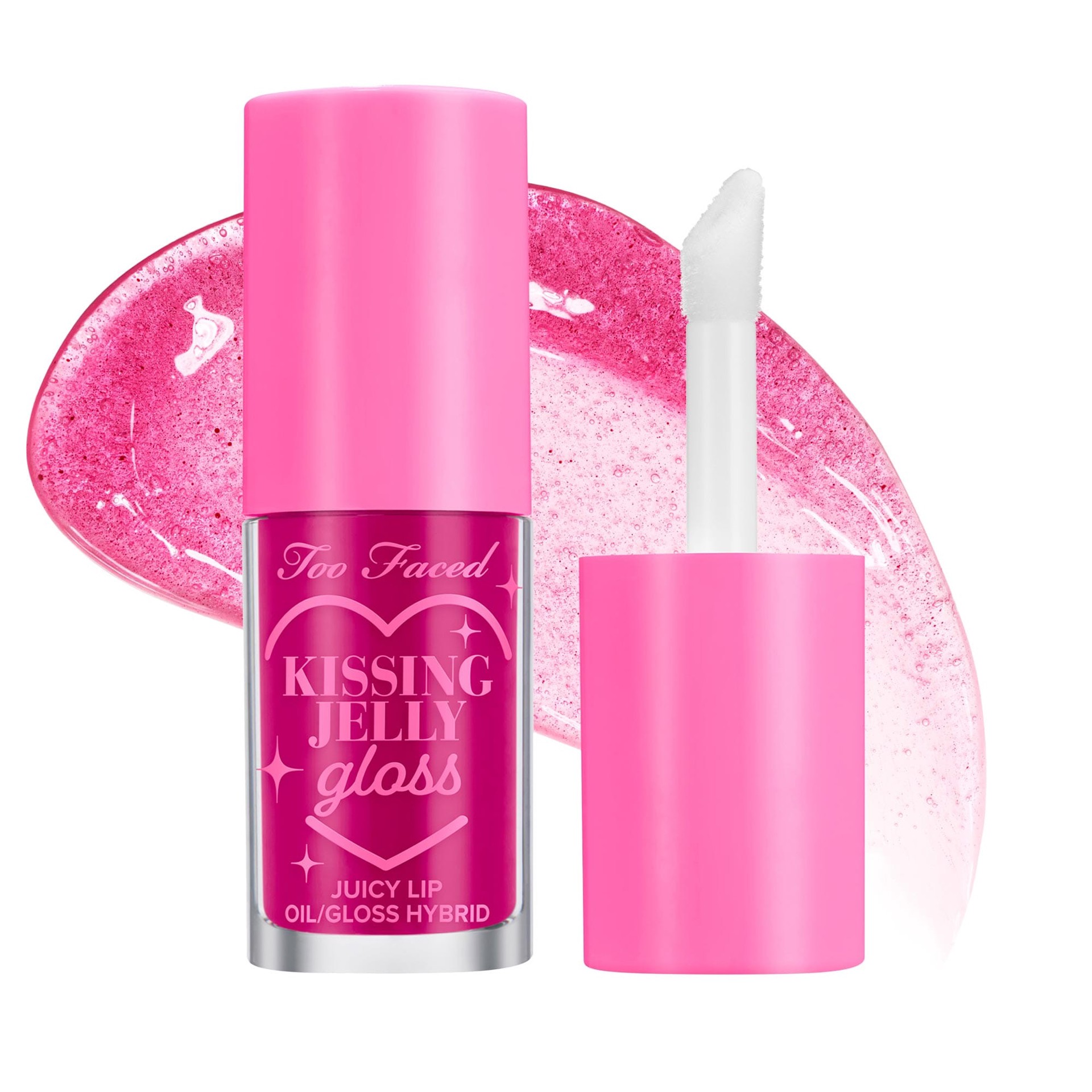 slide 1 of 8, Too Faced Kissing Jelly Non-Sticky Lip Oil Gloss Raspberry,