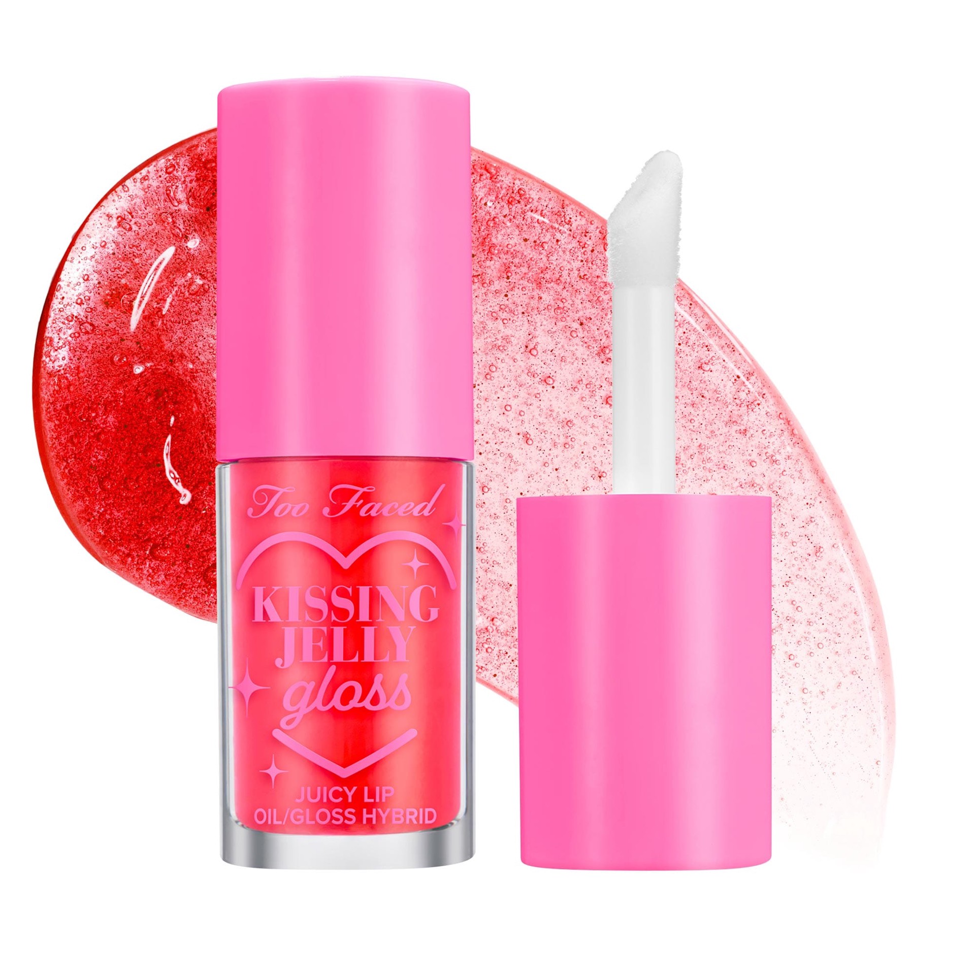 slide 1 of 8, Too Faced Kissing Jelly Non-Sticky Lip Oil Gloss Sour Watermelon,