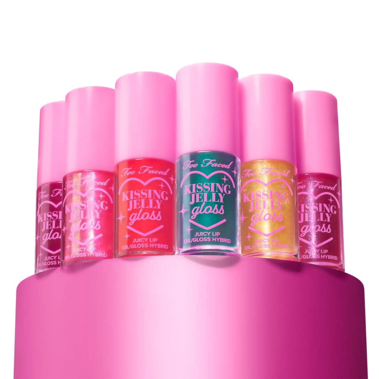slide 8 of 8, Too Faced Kissing Jelly Non-Sticky Lip Oil Gloss Sour Watermelon,