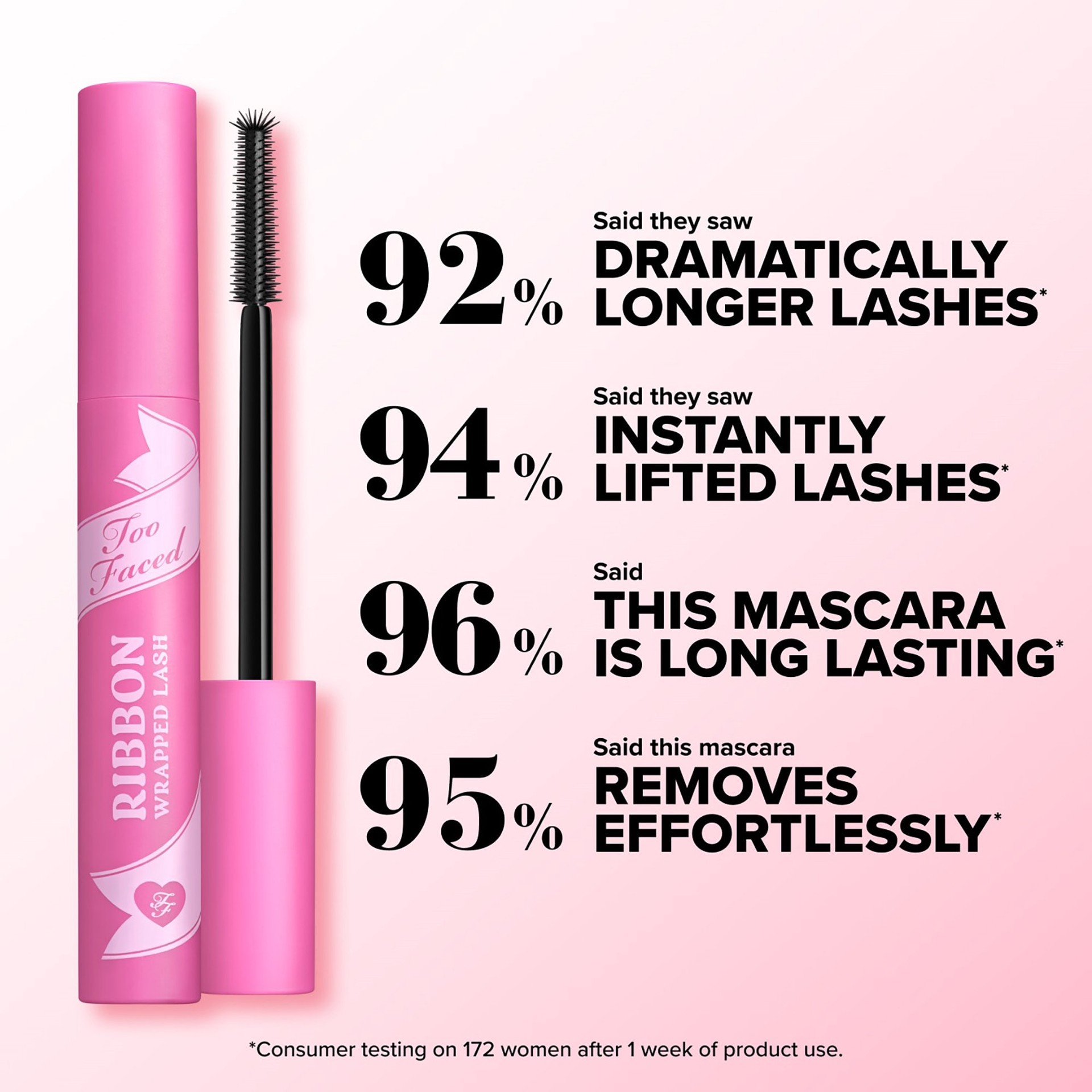 slide 15 of 15, Too Faced Mini Ribbon Wrapped Lash Extreme Length Tubing Mascara Deep Black,
