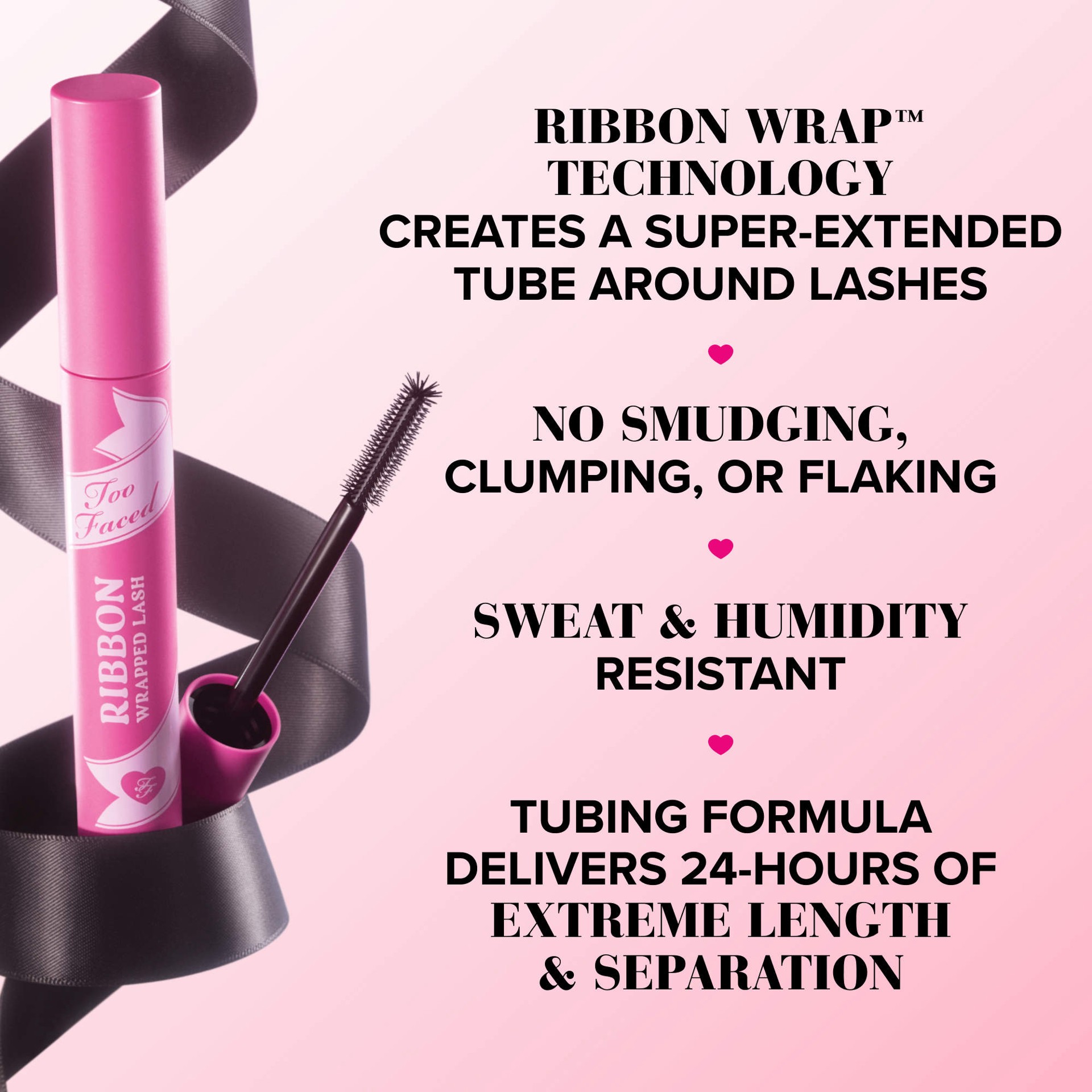 slide 7 of 15, Too Faced Mini Ribbon Wrapped Lash Extreme Length Tubing Mascara Deep Black,