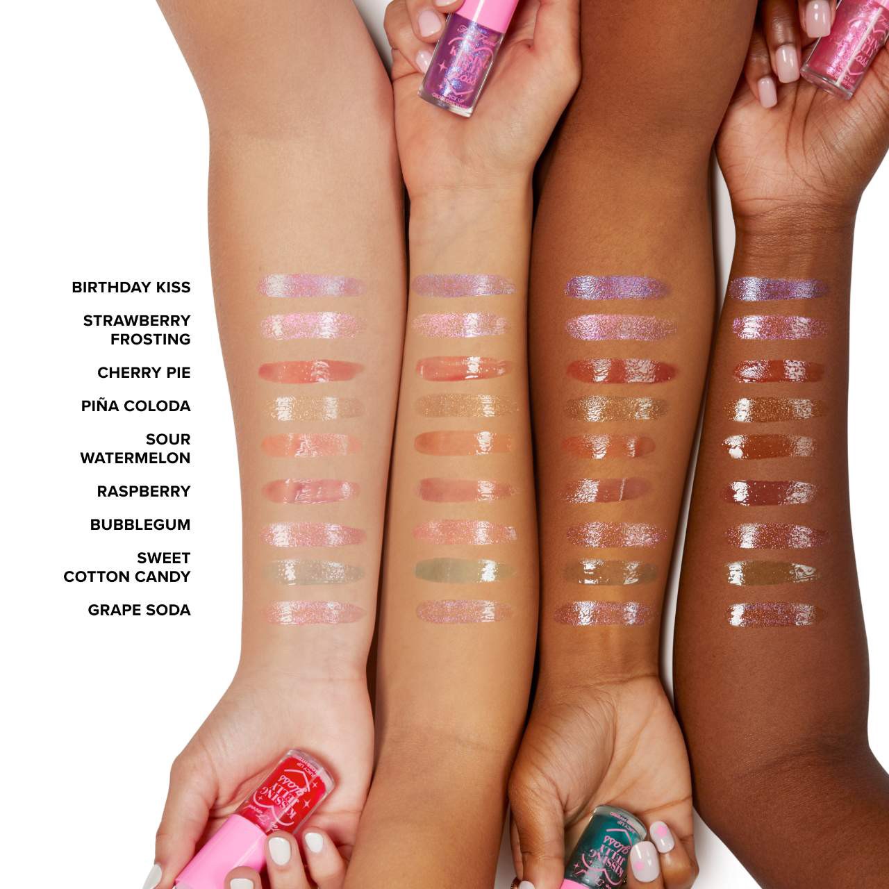 slide 5 of 11, Too Faced Kissing Jelly Non-Sticky Lip Oil Gloss Strawberry Frosting,