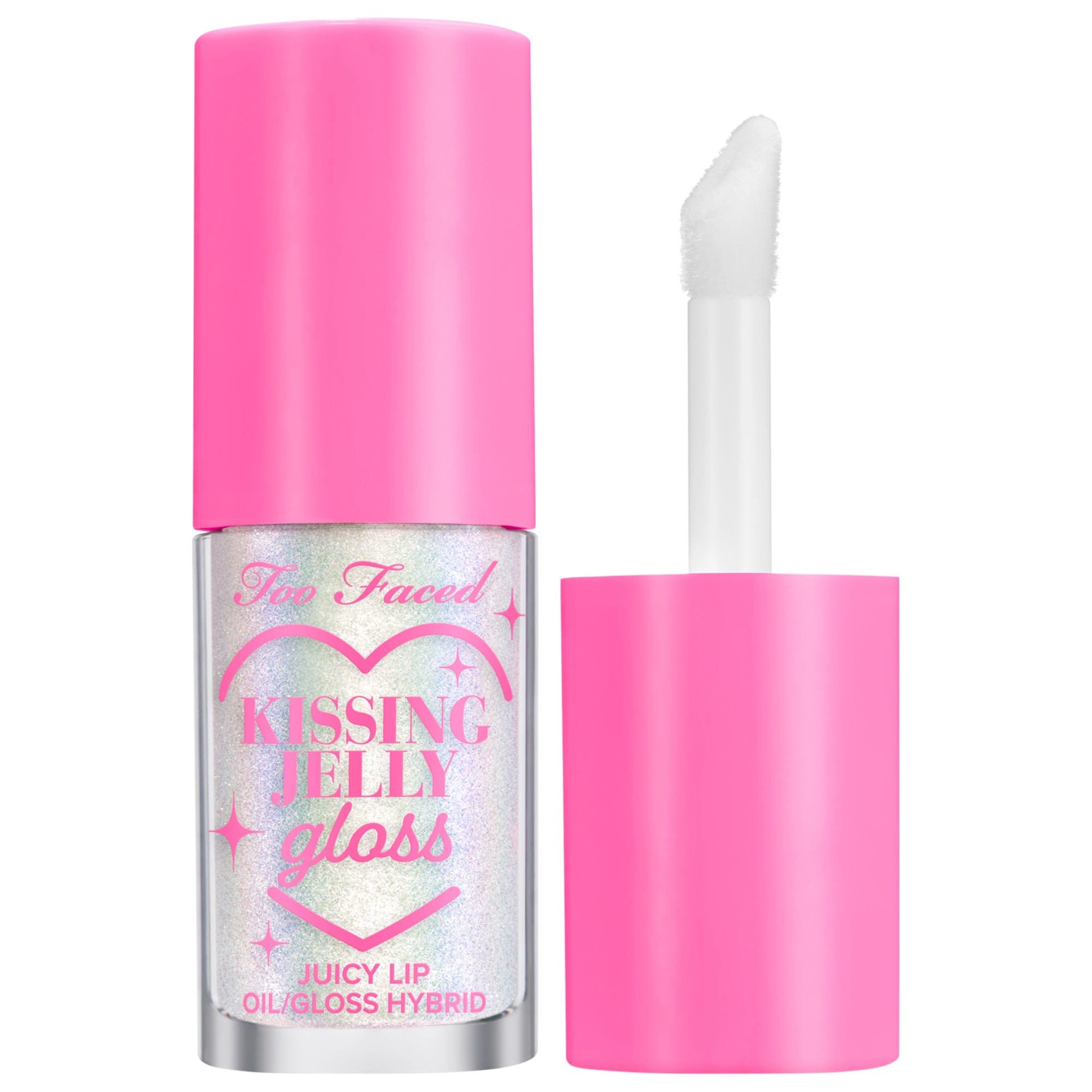 slide 1 of 11, Too Faced Kissing Jelly Non-Sticky Lip Oil Gloss Strawberry Frosting,