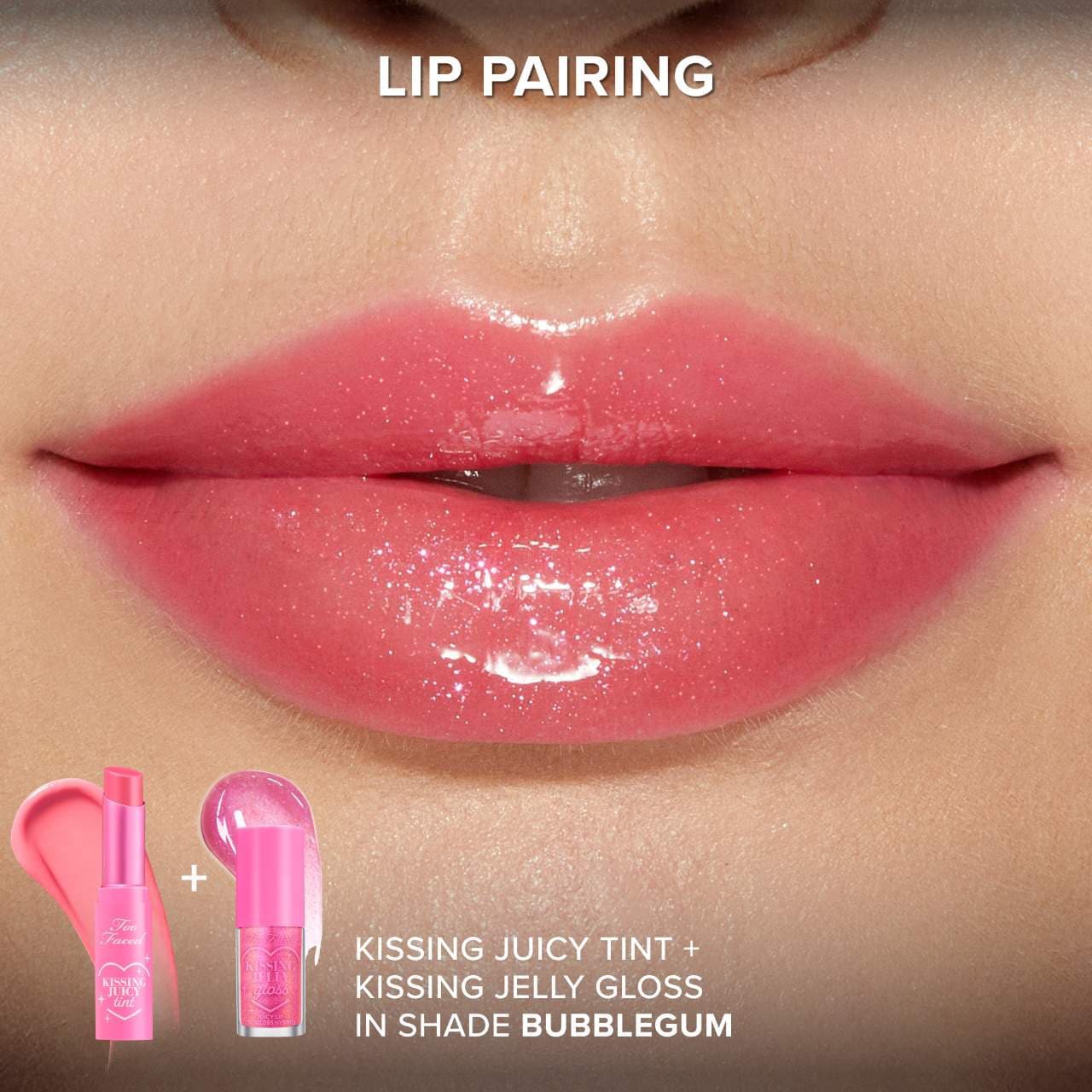 slide 7 of 9, Too Faced Kissing Juicy Tint Lip Balm Bubblegum,