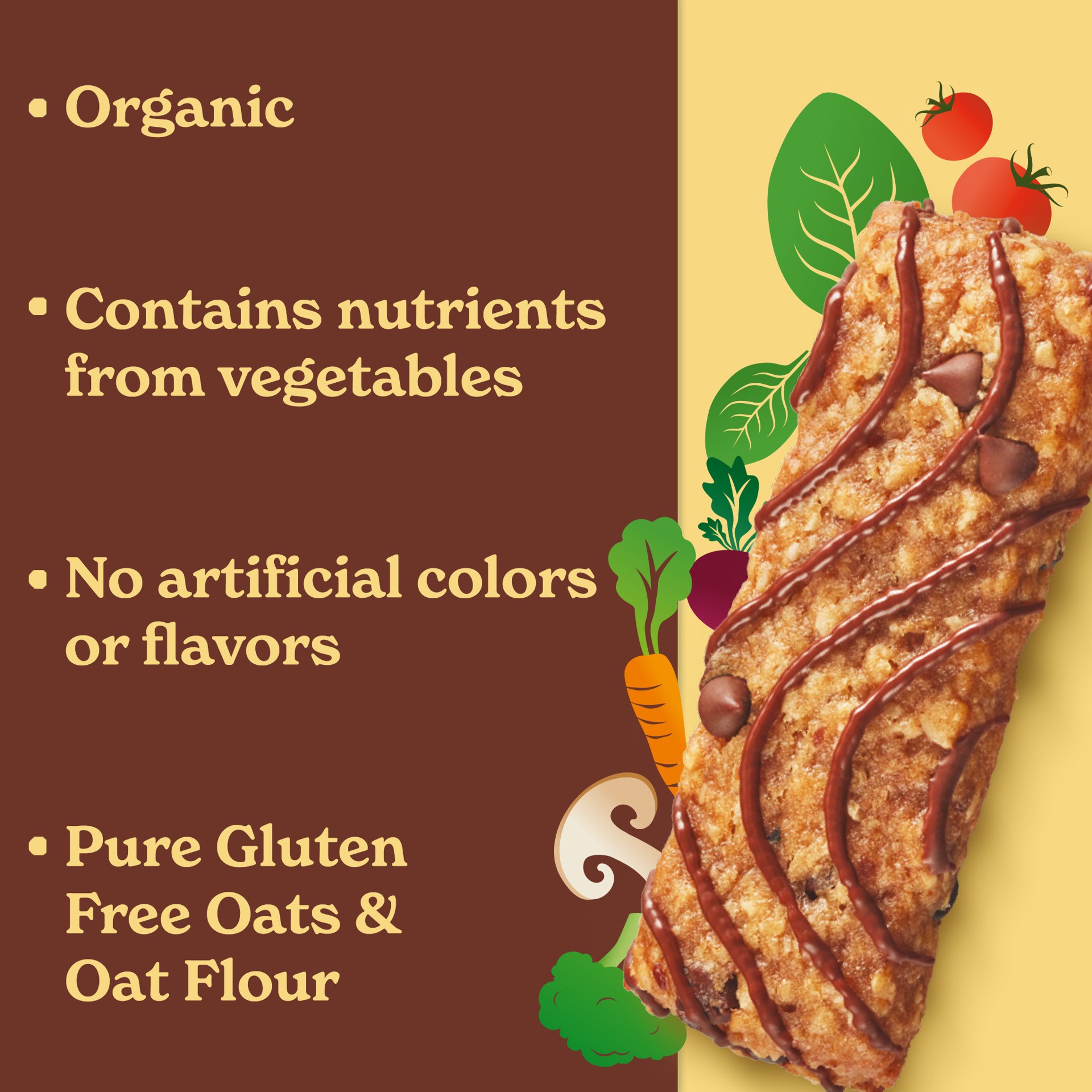 slide 4 of 10, MadeGood Mornings Soft Baked Chocolate Chip Oat Bars 5 - 1.06 oz Bars, 5 ct