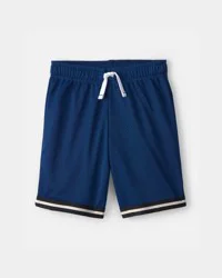 Oshkosh Boys Striped Mesh Active Shorts - Navy