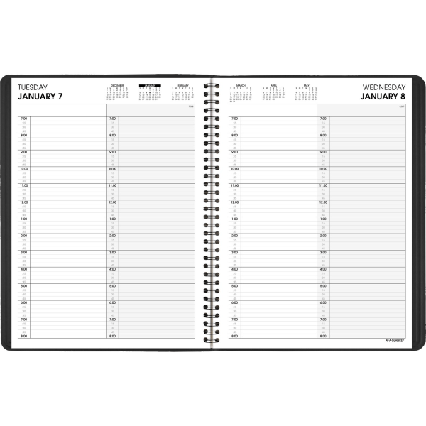 slide 2 of 3, 2025 At-A-Glance 2-Person Daily Appointment Book, 8"" X 11"", Black, January To December, 7022205, 1 ct