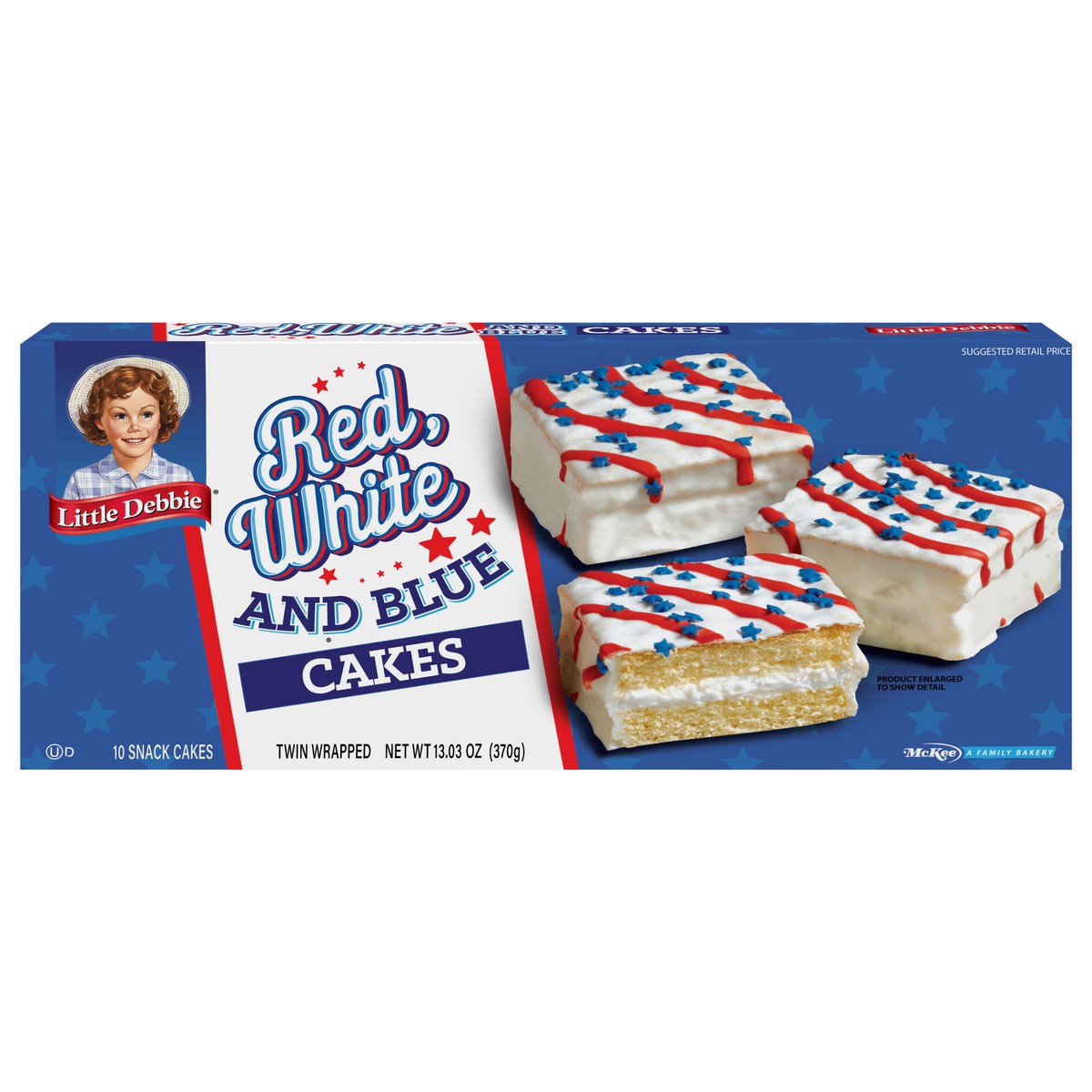 slide 1 of 4, Little Debbie Snack Cakes, Little Debbie Family Pack Red, White and Blue Cakes (van), 10 ct