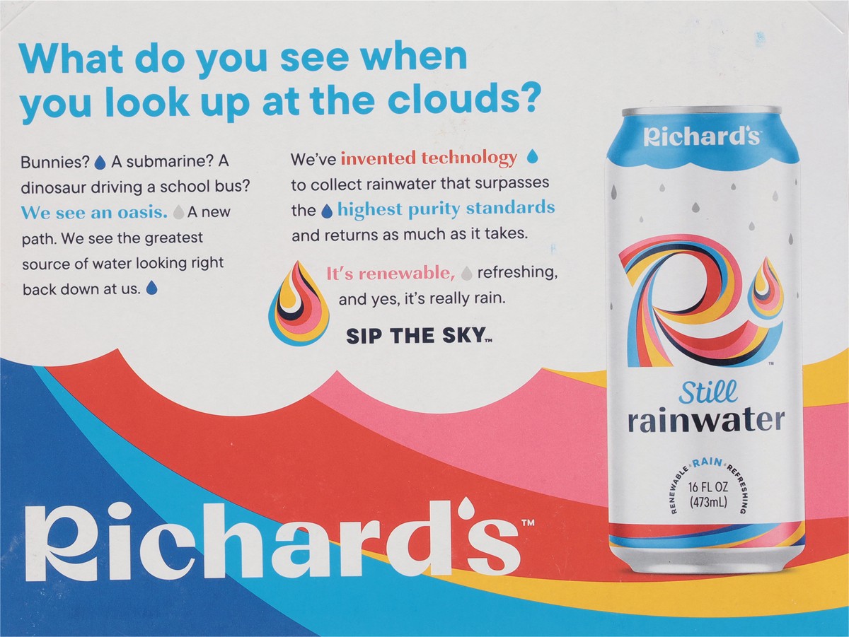 slide 9 of 12, Richard's Still Rainwater 12 - 16 fl oz Cans, 192 oz