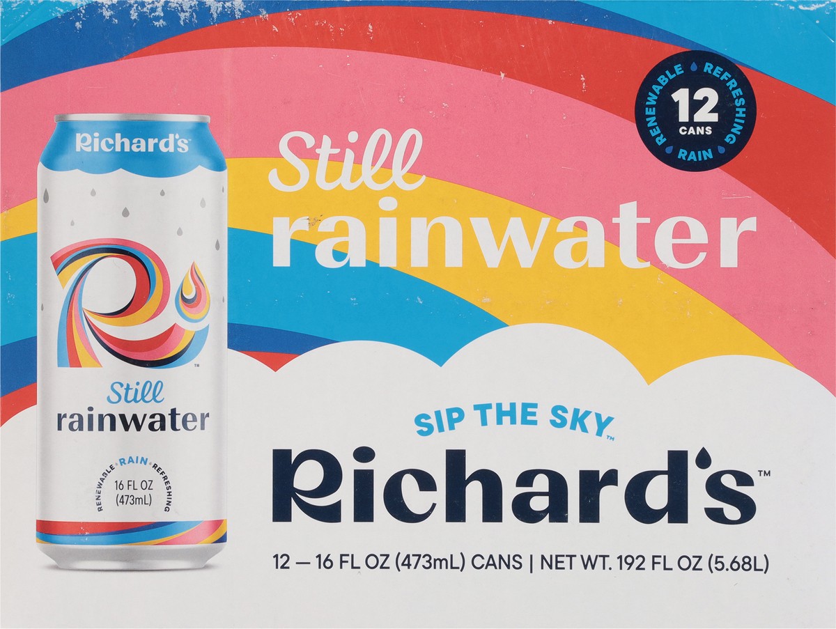 slide 8 of 12, Richard's Still Rainwater 12 - 16 fl oz Cans, 192 oz