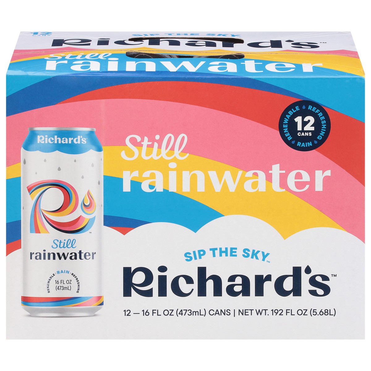 slide 10 of 12, Richard's Still Rainwater 12 - 16 fl oz Cans, 192 oz
