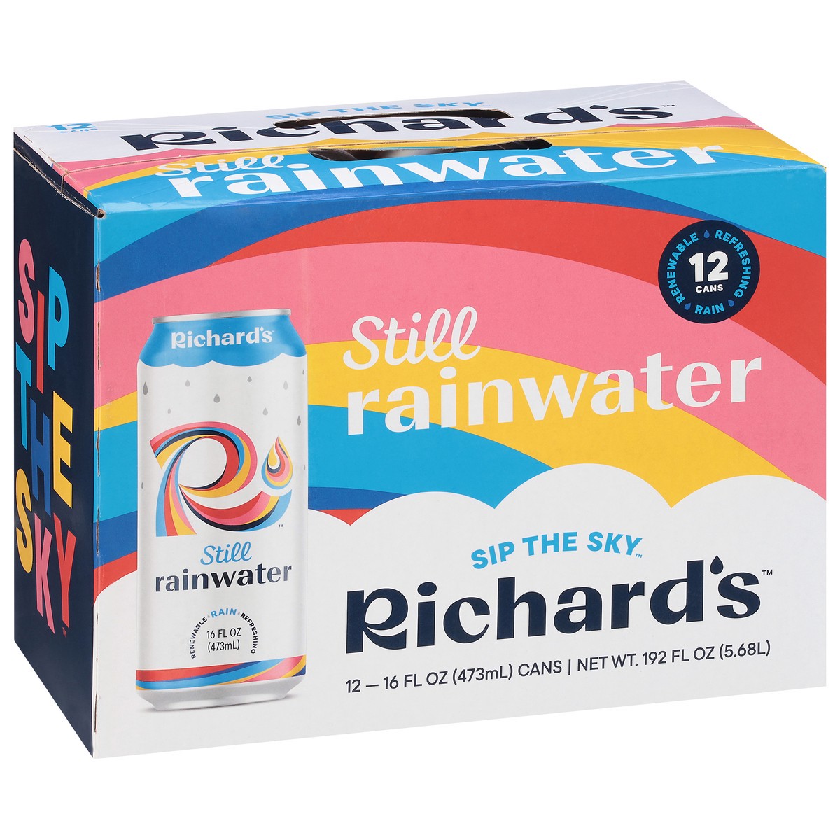 slide 3 of 12, Richard's Still Rainwater 12 - 16 fl oz Cans, 192 oz