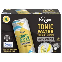 Kroger® Zero Sugar Tonic Water with Quinine - 8 ct; 12 fl oz
