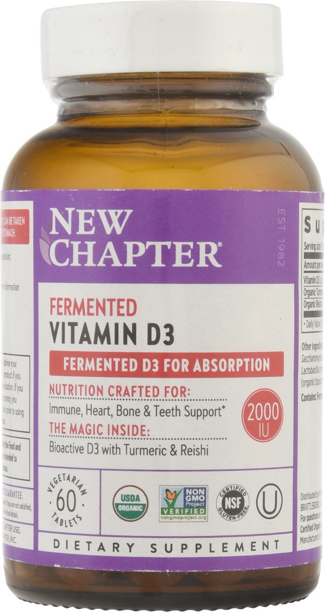 slide 6 of 9, New Chapter 2000 IU Vitamin D3 Vegetarian Tablets 60 ea Bottle, 60 ct
