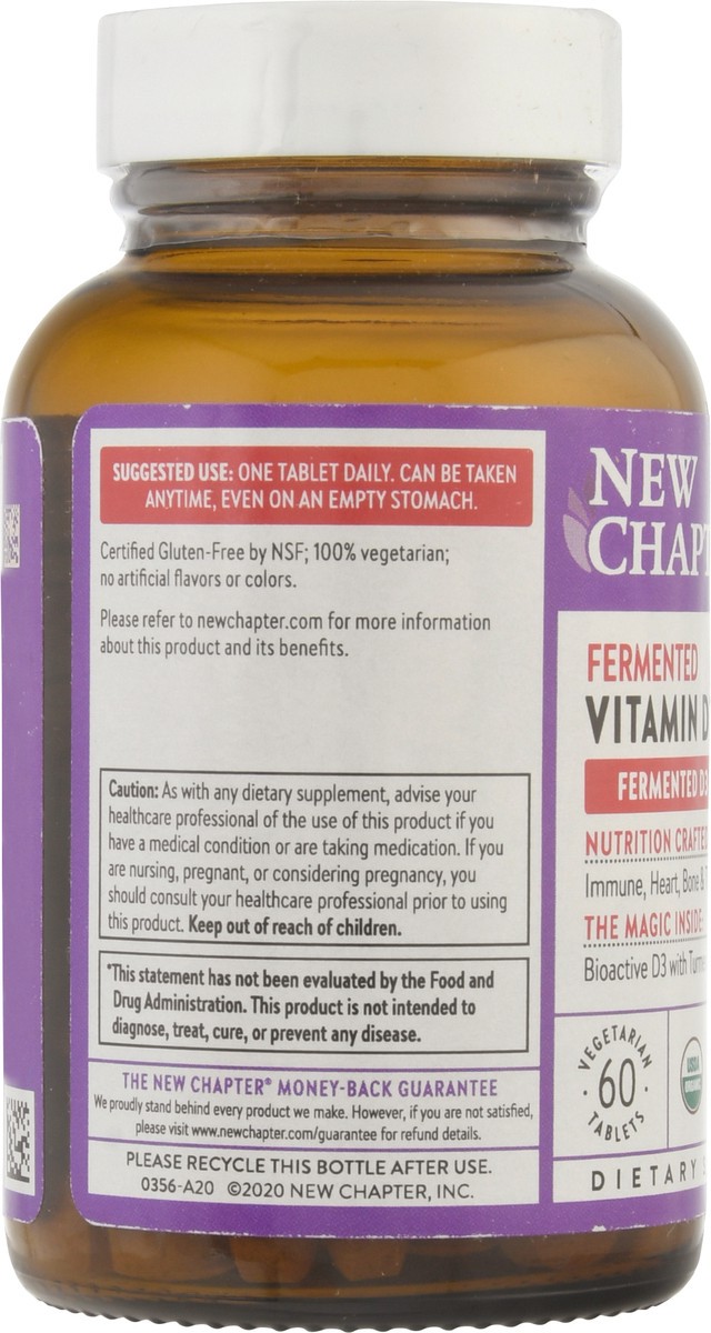 slide 7 of 9, New Chapter 2000 IU Vitamin D3 Vegetarian Tablets 60 ea Bottle, 60 ct