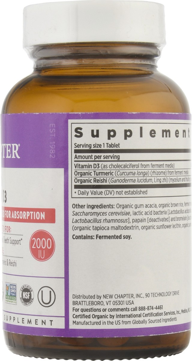 slide 8 of 9, New Chapter 2000 IU Vitamin D3 Vegetarian Tablets 60 ea Bottle, 60 ct