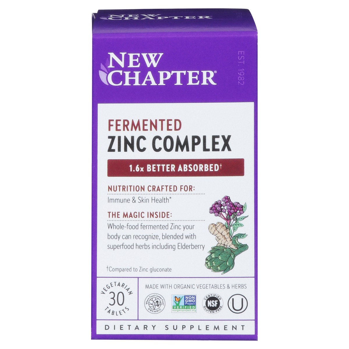 slide 13 of 15, New Chapter Fermented Zinc Complex, 30 ct