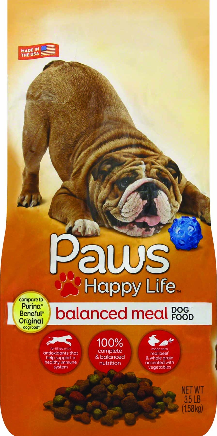 slide 1 of 1, Paws Happy Life Happy Life Balanced Meal Dog Food, 3.5 lb