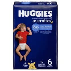 Huggies Overnites Nighttime Baby Diapers, Size 6 (35+ lbs), 15 Ct