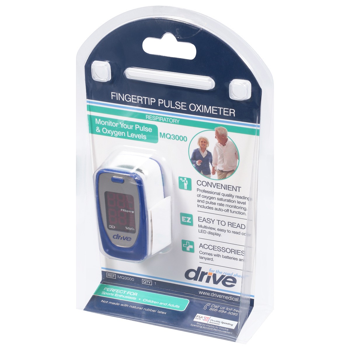 slide 8 of 9, Drive Fingertip Pulse Oximeter 1 ea, 1 ct