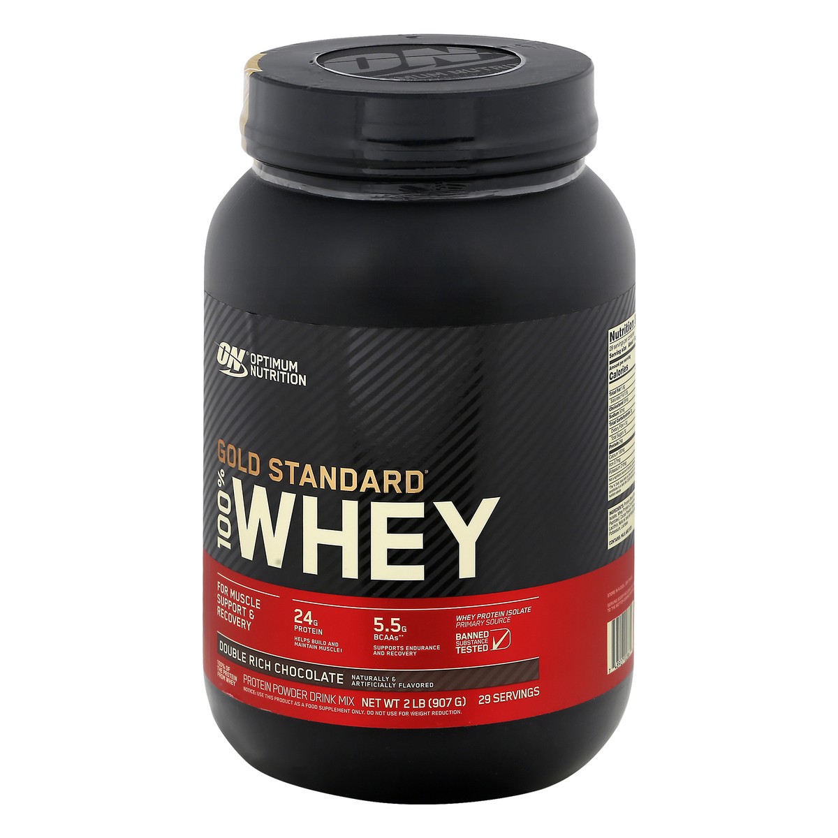 slide 6 of 13, Optimum Nutrition Gold Standard 100% Whey Double Rich Chocolate Protein Powder 2 lb, 2 lb