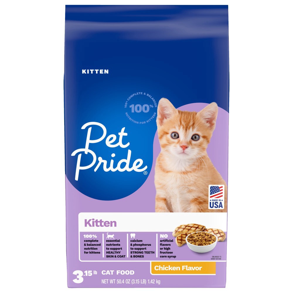 slide 4 of 5, Pet Pride Chicken Flavor Kitten Food, 3.15 lb