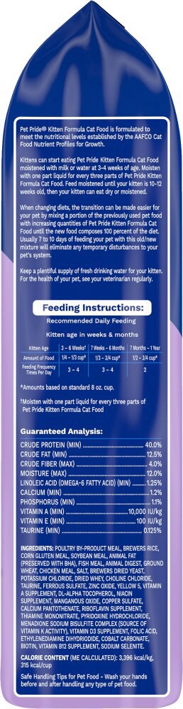 slide 3 of 5, Pet Pride Chicken Flavor Kitten Food, 3.15 lb