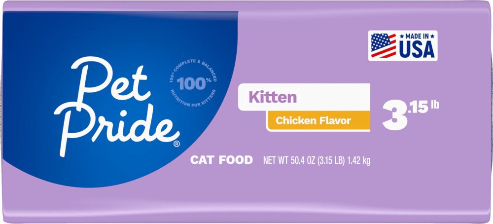slide 5 of 5, Pet Pride Chicken Flavor Kitten Food, 3.15 lb