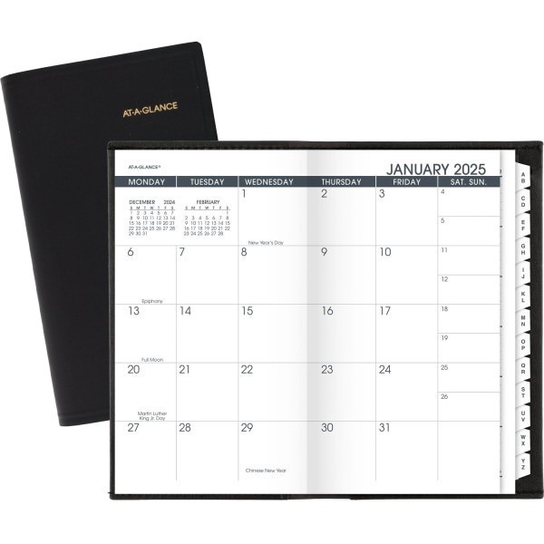slide 2 of 3, 2025 At-A-Glance Monthly Planner, 3-1/2"" X 6"", Black, January To December, 7006405, 1 ct