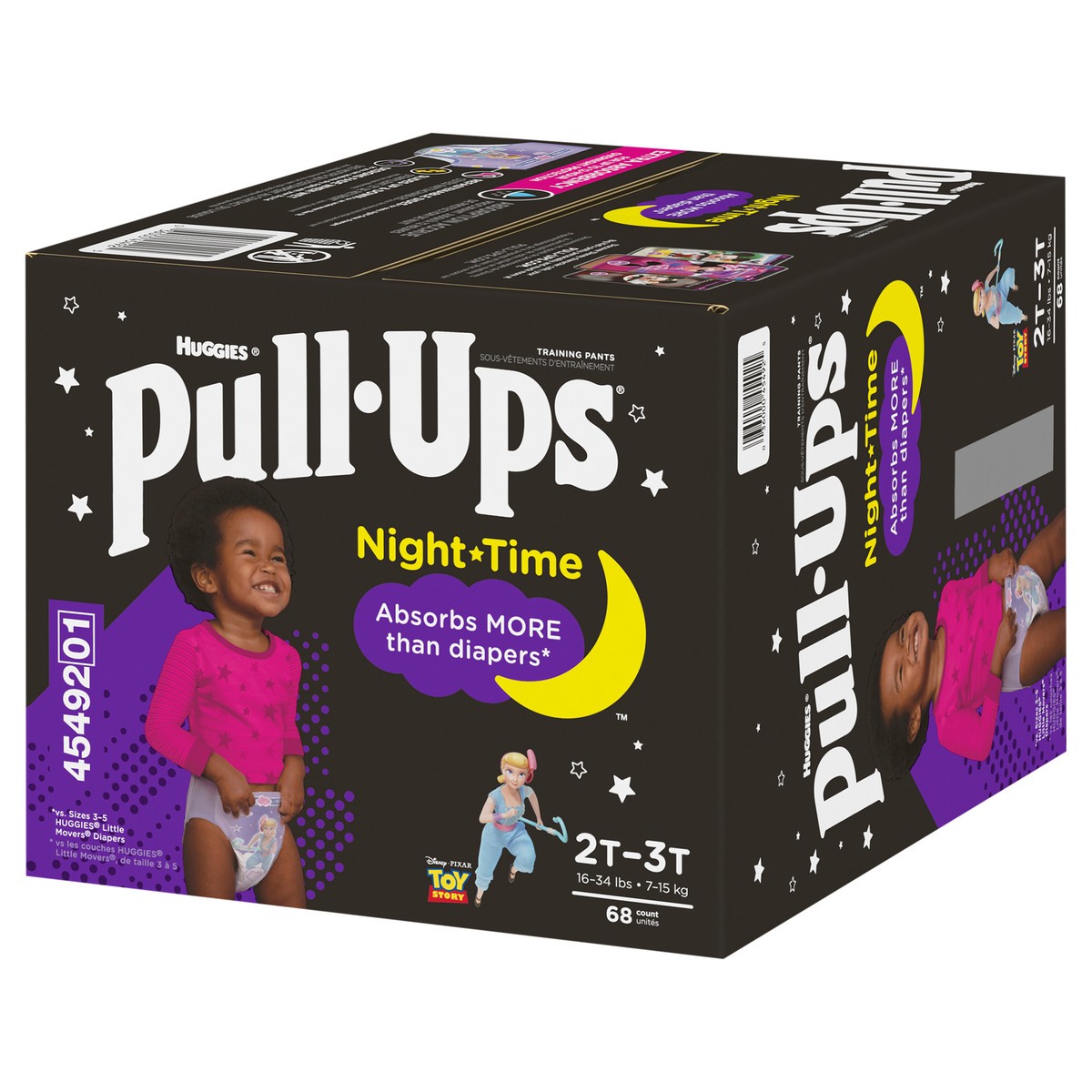 slide 3 of 9, Pull-Ups Girls' Night-Time Training Pants Super Pack - 2T-3T - 68ct, 68 ct