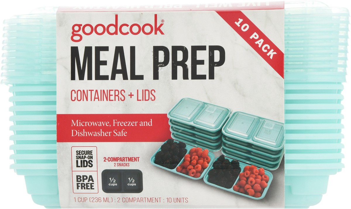 slide 11 of 12, Good Cook 10 Pack Meal Prep Containers + Lids 10 Units 10 ea, 10 ct