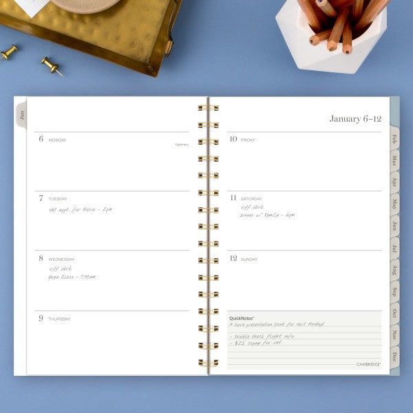 slide 7 of 9, 2025 Cambridge Weekly/Monthly Planner, 5-1/2"" X 8-1/2"", Triad, January To December, 1728-200, 1 ct
