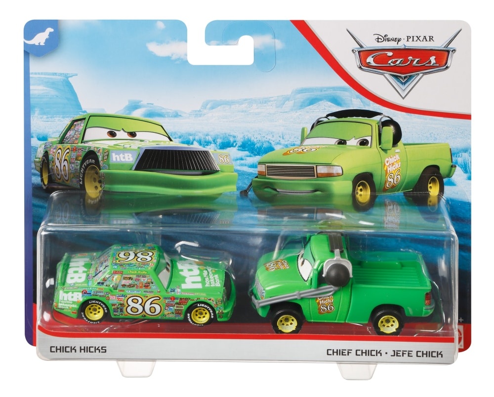 slide 1 of 1, Disney Pixar Cars Chick Hicks Chief Dinoco 400 Vehicles, 2 ct