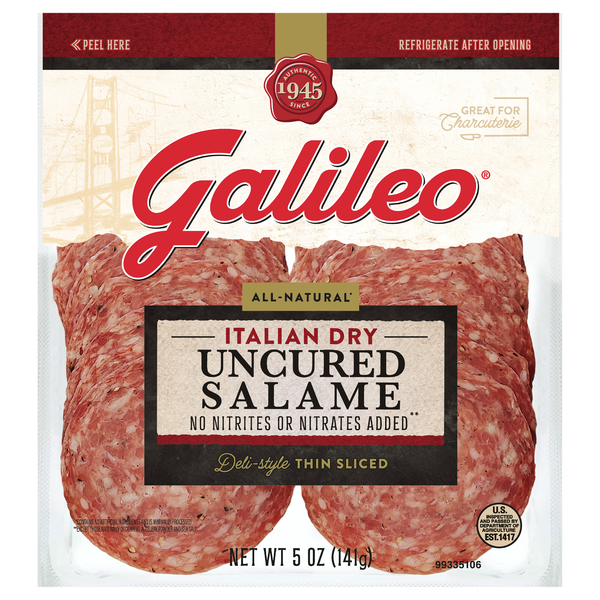 slide 1 of 1, Galileo All Natural Italian Dry Uncured Salame, 5 oz