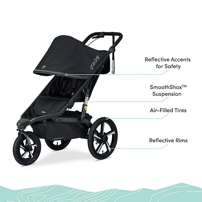 slide 3 of 5, BOB Gear Alterrain Pro Jogging Stroller - All Weather Black, 1 ct