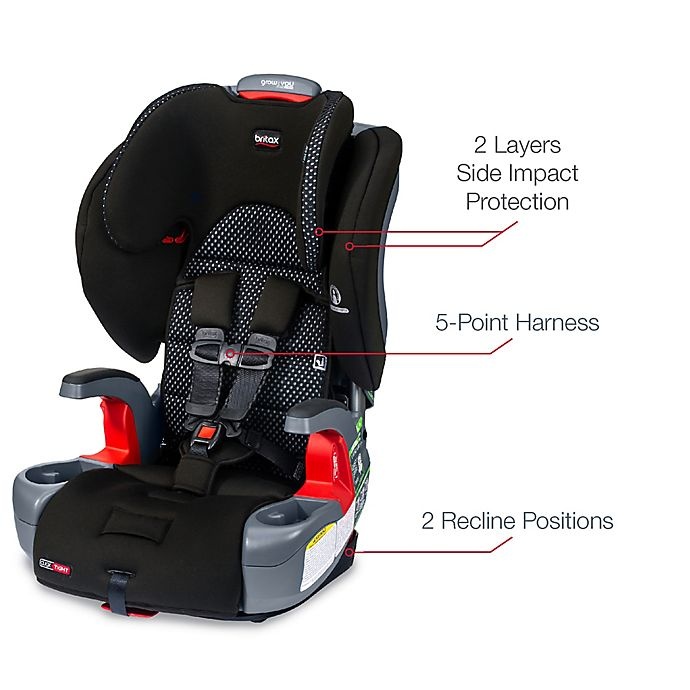 slide 12 of 19, Britax Grow With You ClickTight Cool Flow Harness-2-Booster Car Seat - Grey, 1 ct