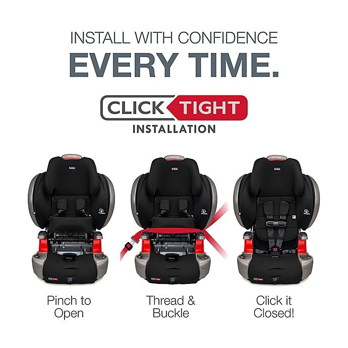 slide 6 of 19, Britax Grow With You ClickTight Cool Flow Harness-2-Booster Car Seat - Grey, 1 ct