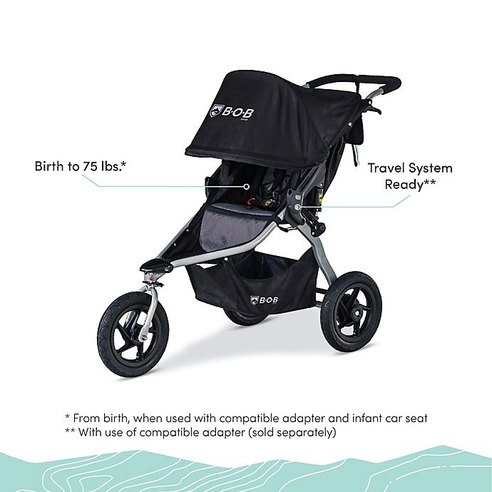 slide 2 of 5, BOB GearRambler Jogging Stroller - Black, 1 ct