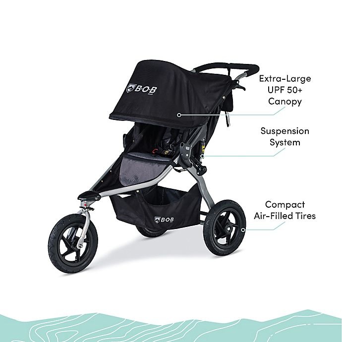 slide 3 of 5, BOB GearRambler Jogging Stroller - Black, 1 ct