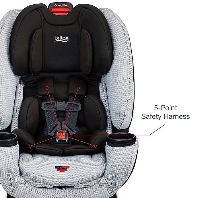 slide 6 of 12, Britax One4Life ClickTight Clean Comfort All-in-One Convertible Car Seat - Light Grey, 1 ct