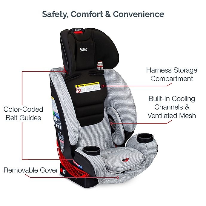 slide 9 of 12, Britax One4Life ClickTight Clean Comfort All-in-One Convertible Car Seat - Light Grey, 1 ct