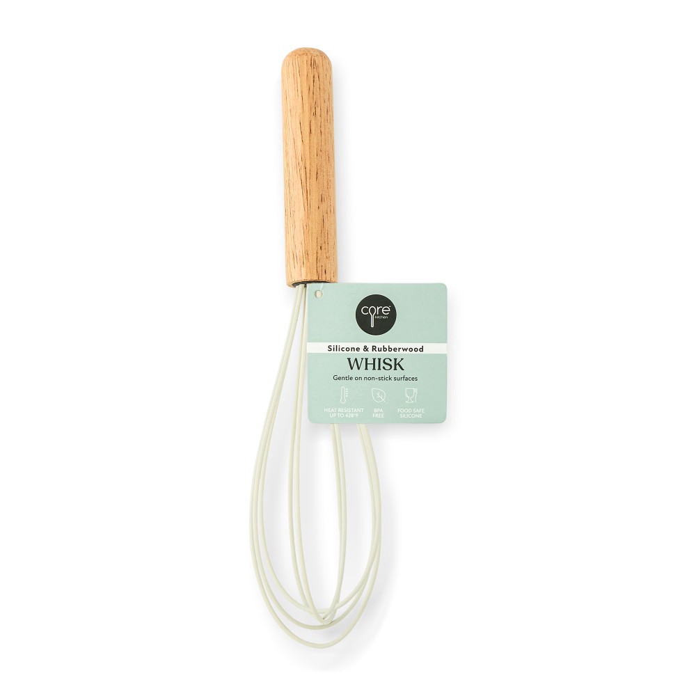 slide 3 of 3, Core™ Kitchen Silicone & Rubberwood Whisk - Beige, 1 ct